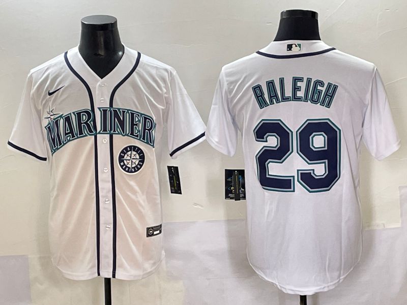 Men 2025 Seattle Mariners #29 Raleigh White Game Nike MLB Jersey style 7